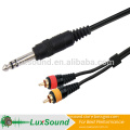A/V cable,Stereo 6.35 jack to 2RCA male A/V cable,professional A/V cable